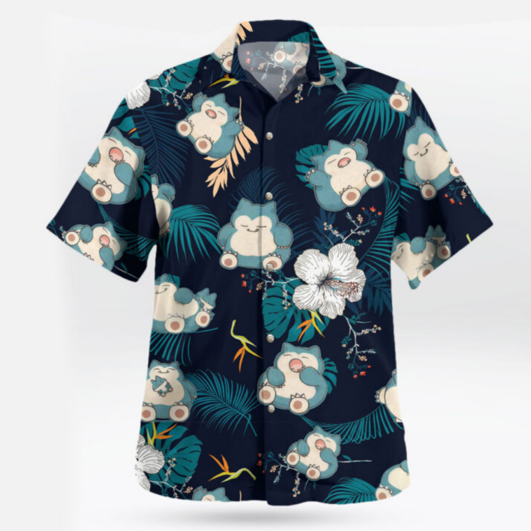 Anime Cosplay Pokemon - Snorlax Pokemon Hawaiian Shirt Tropical Anime
