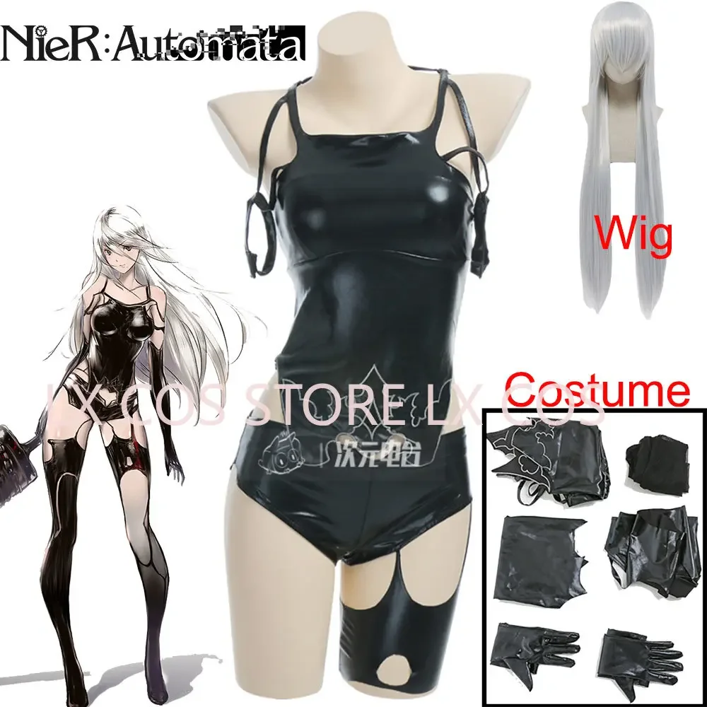 Anime Cosplay Black Girl - Game NieR:Automata A2 Cosplay Costume Wig