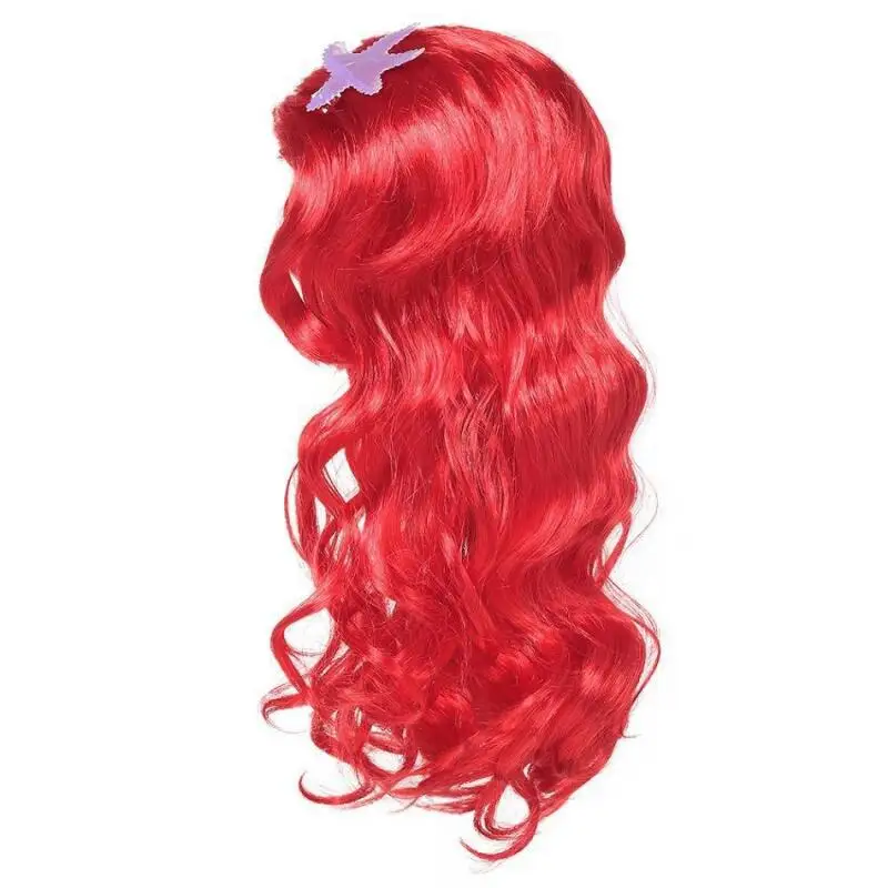 Mermaid Wig for Girls Red Wavy - Anime Cosplay Red Hair avaliação e preço