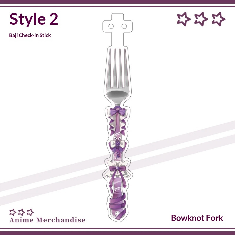Anime Acrylic Bowknot Fork Sha - Anime Cosplay Photo avaliação e preço