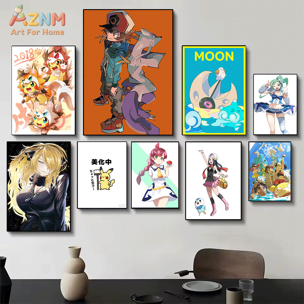 AZNM Pokemon Anime Canvas Wall - Anime Cosplay Pokemon avaliação e preço