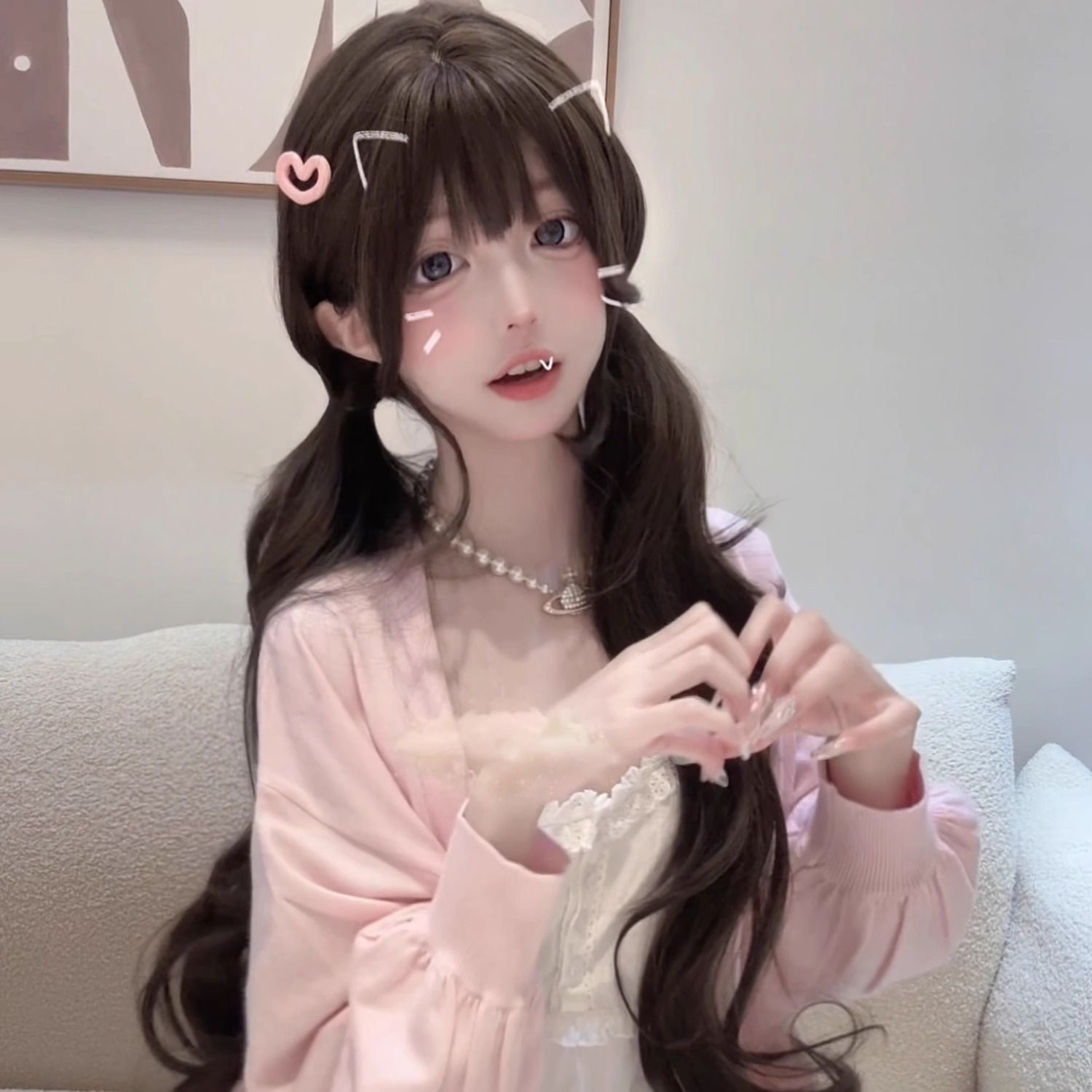 75cm Synthetic Long Wavy Lolit - Anime Cosplay Girl Photo avaliação e preço