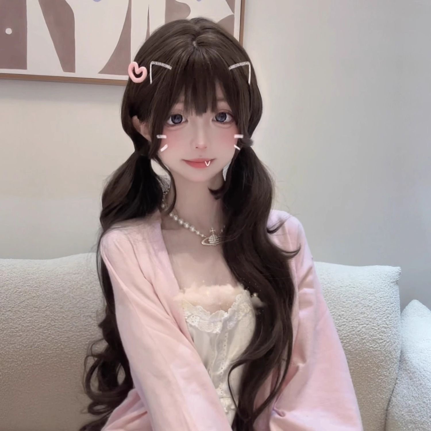 75cm Synthetic Long Wavy Lolit - Anime Cosplay Girl Photo avaliação e preço