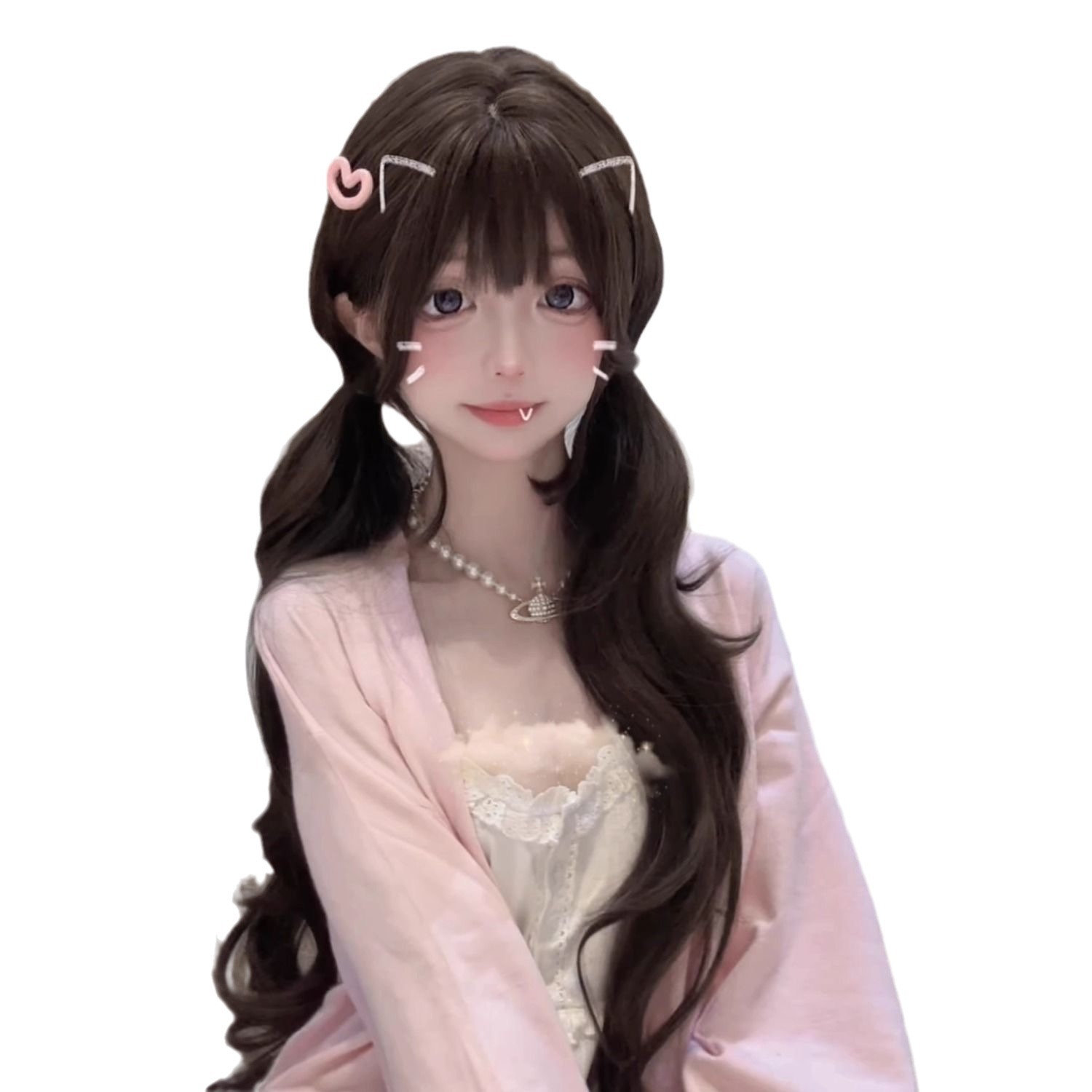 75cm Synthetic Long Wavy Lolit - Anime Cosplay Girl Photo avaliação e preço