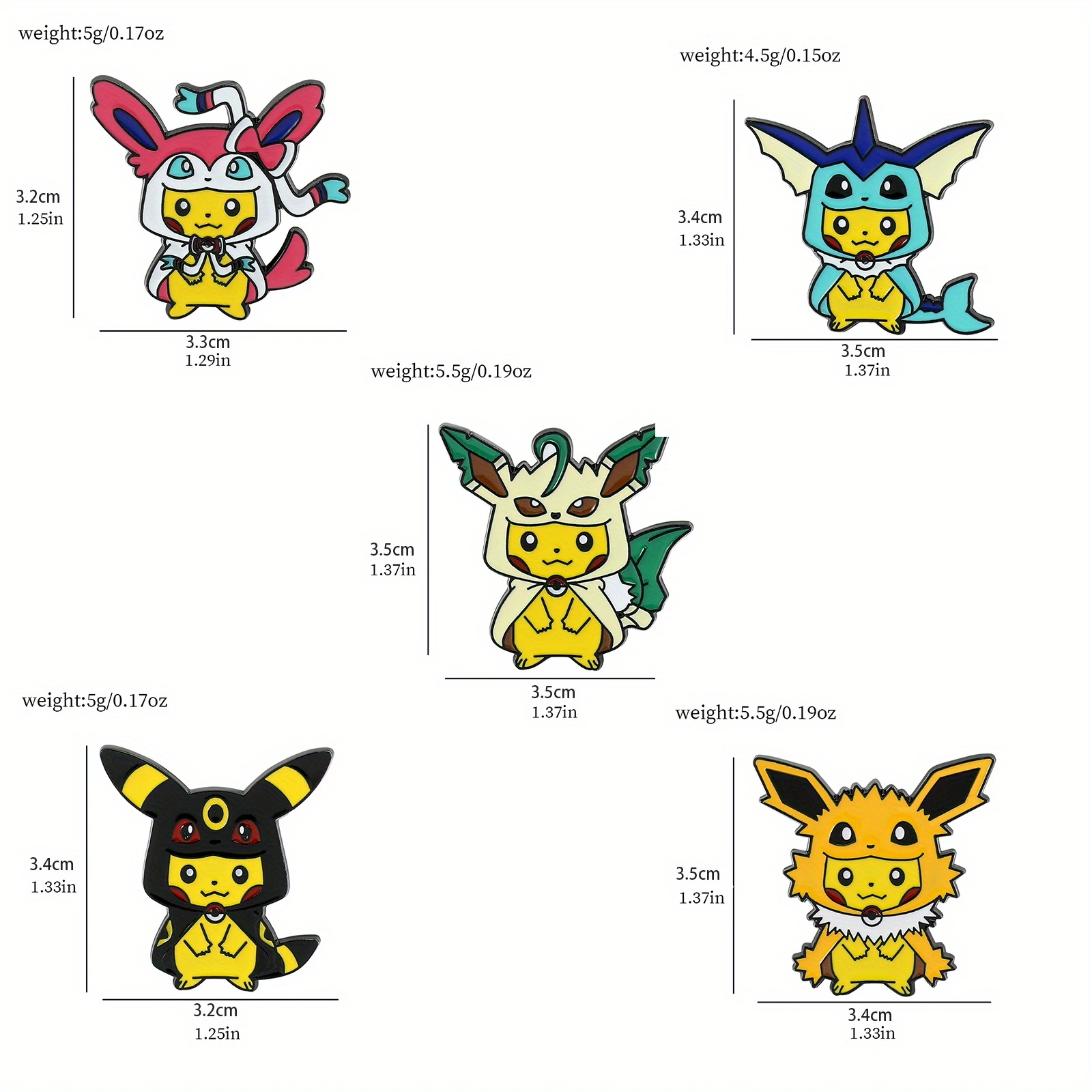 9 Pcs Creative Cartoon Brooch  - Anime Cosplay Pokemon avaliação e preço