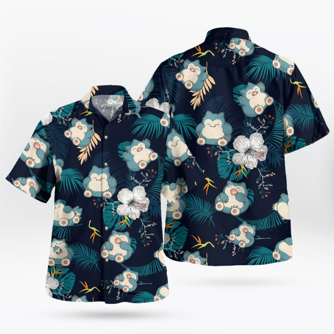 Snorlax Pokemon Hawaiian Shirt - Anime Cosplay Pokemon avaliação e preço