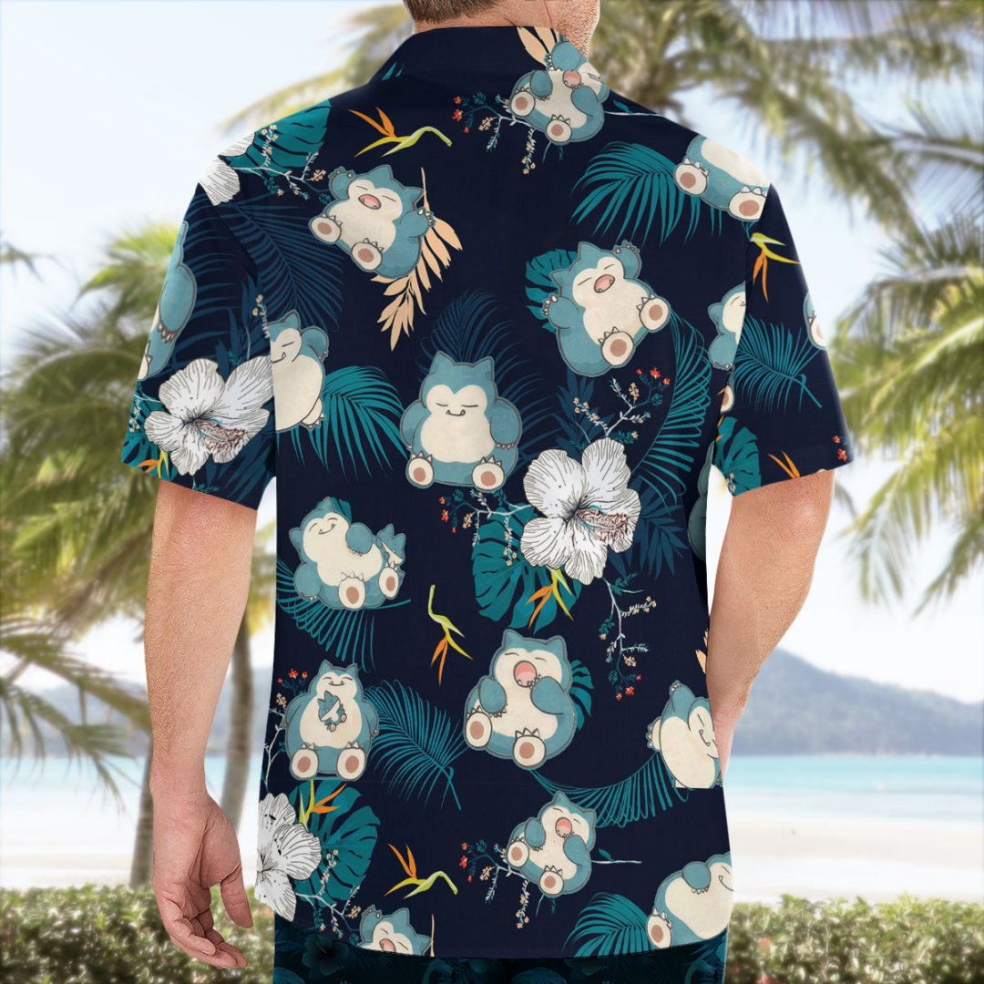 Snorlax Pokemon Hawaiian Shirt - Anime Cosplay Pokemon avaliação e preço