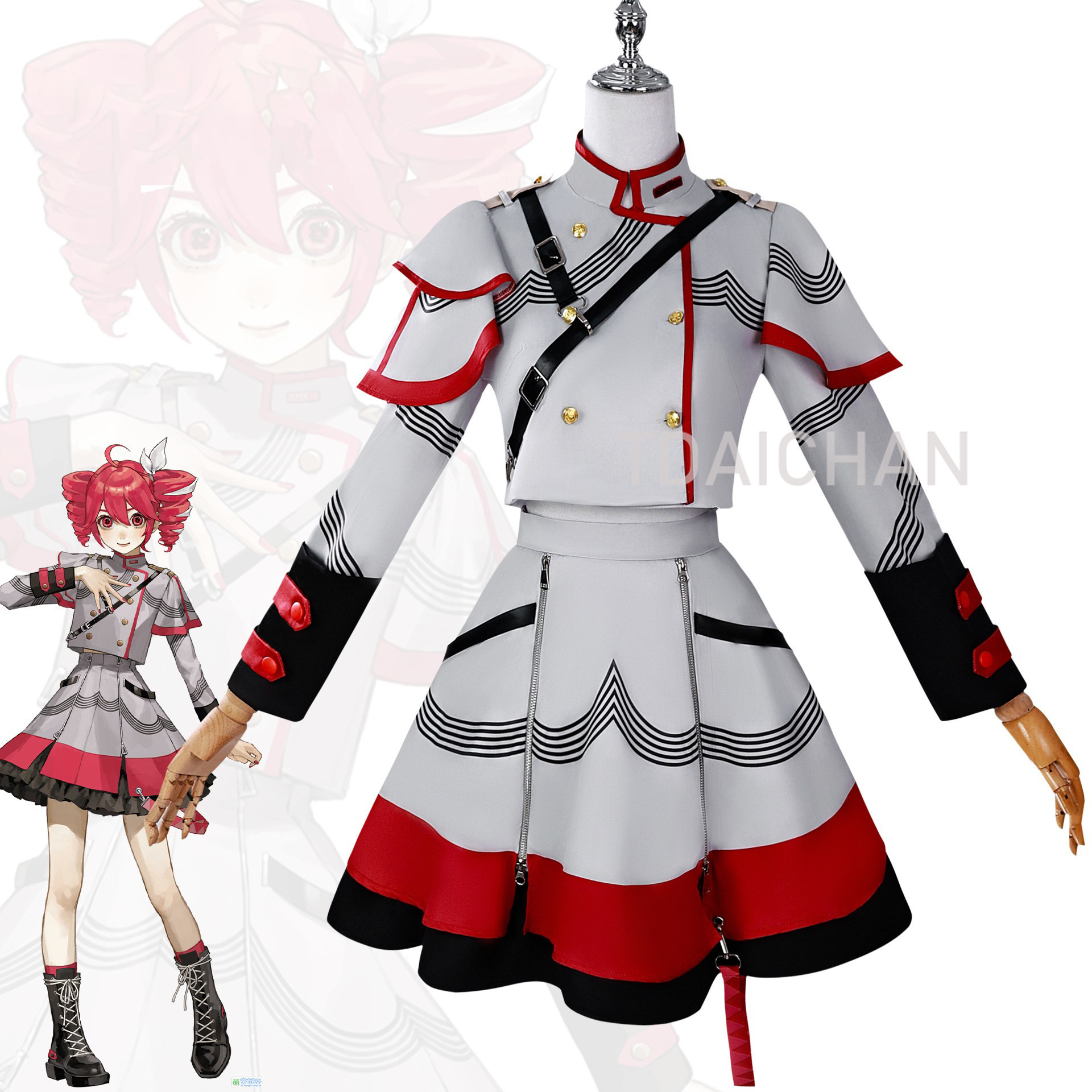 Kasane Teto Cosplay Costume Ad - Anime Cosplay Red Hair avaliação e preço