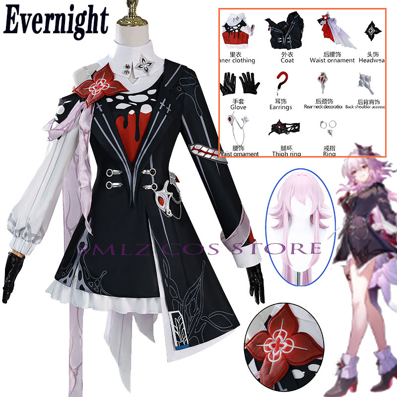 Newly Evernight Cosplay Honkai - Anime Cosplay Costumes Female avaliação e preço