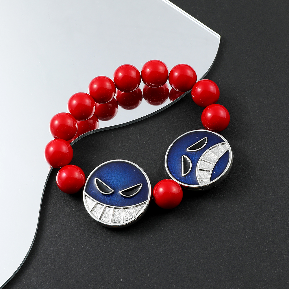 Anime red bead face bracelet a - Anime Cosplay Website avaliação e preço