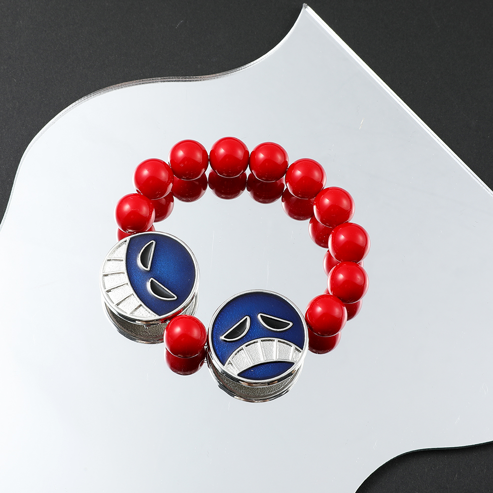 Anime red bead face bracelet a - Anime Cosplay Website avaliação e preço