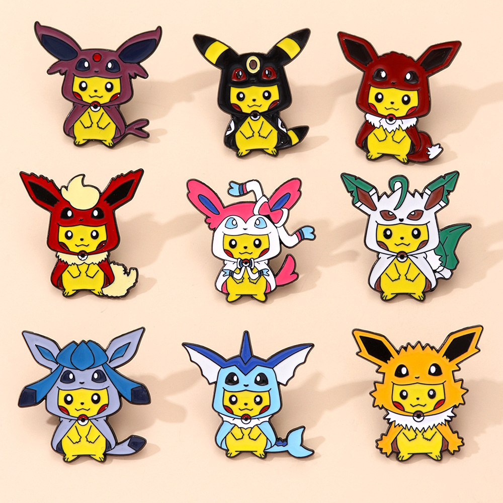 9Pcs Anime Pokemon Lapel Pins  - Anime Cosplay Pokemon avaliação e preço
