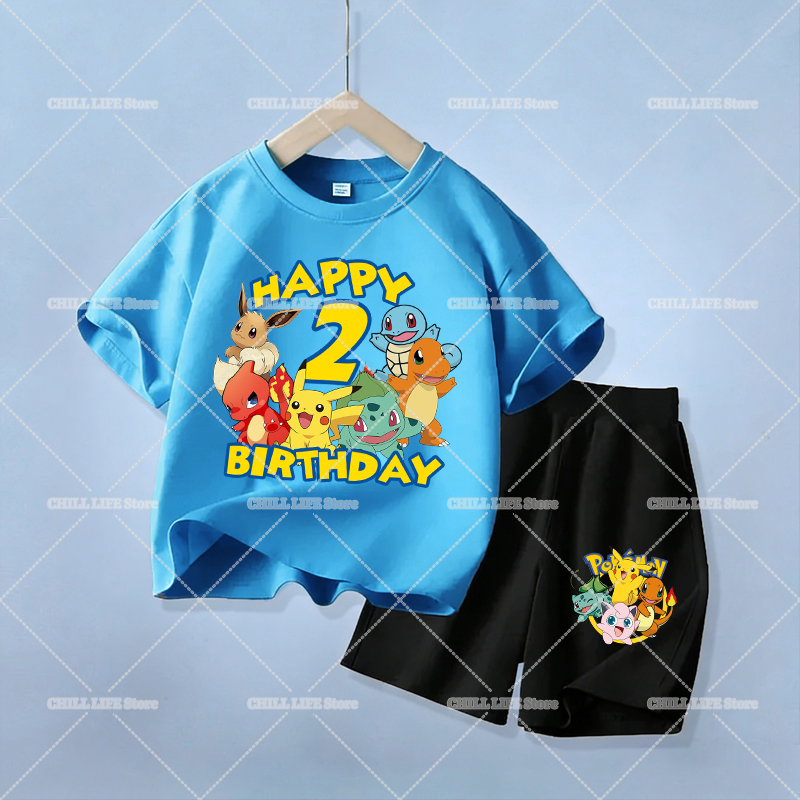 Cute Pikachu Birthday Kids Clo - Anime Cosplay Pokemon avaliação e preço