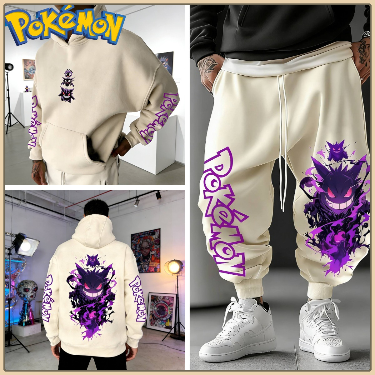 Black Hoodie and Pants Set wit - Anime Cosplay Pokemon avaliação e preço