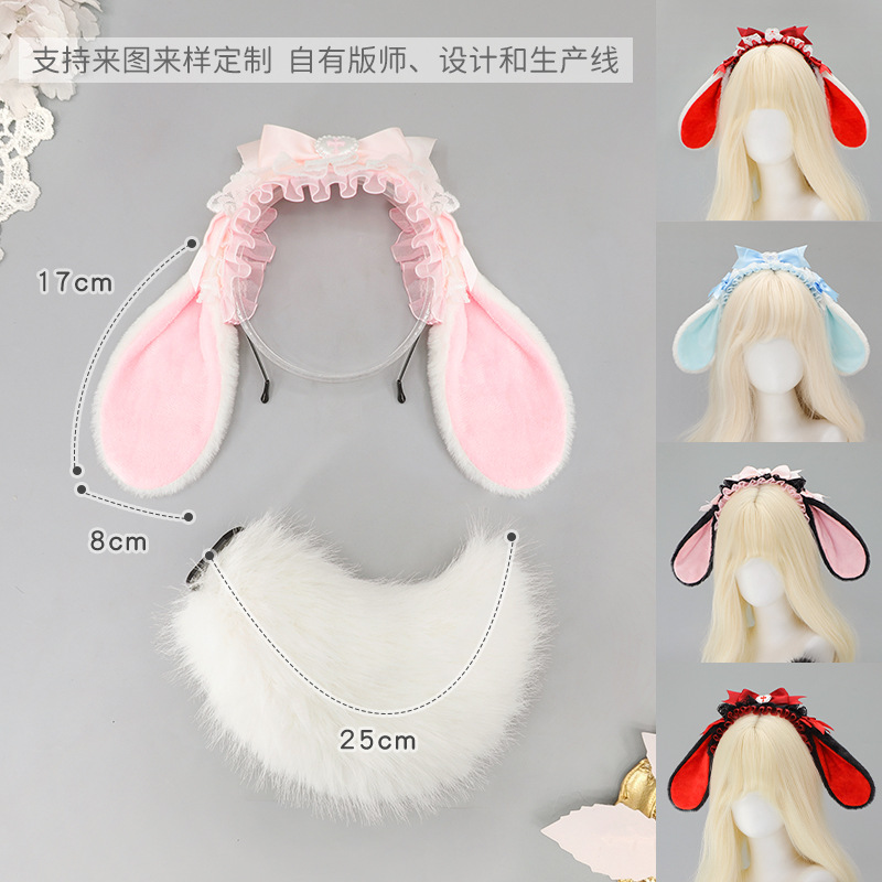 Lolita Rabbit Ear Headband Wom - Anime Cosplay Girl Photo avaliação e preço