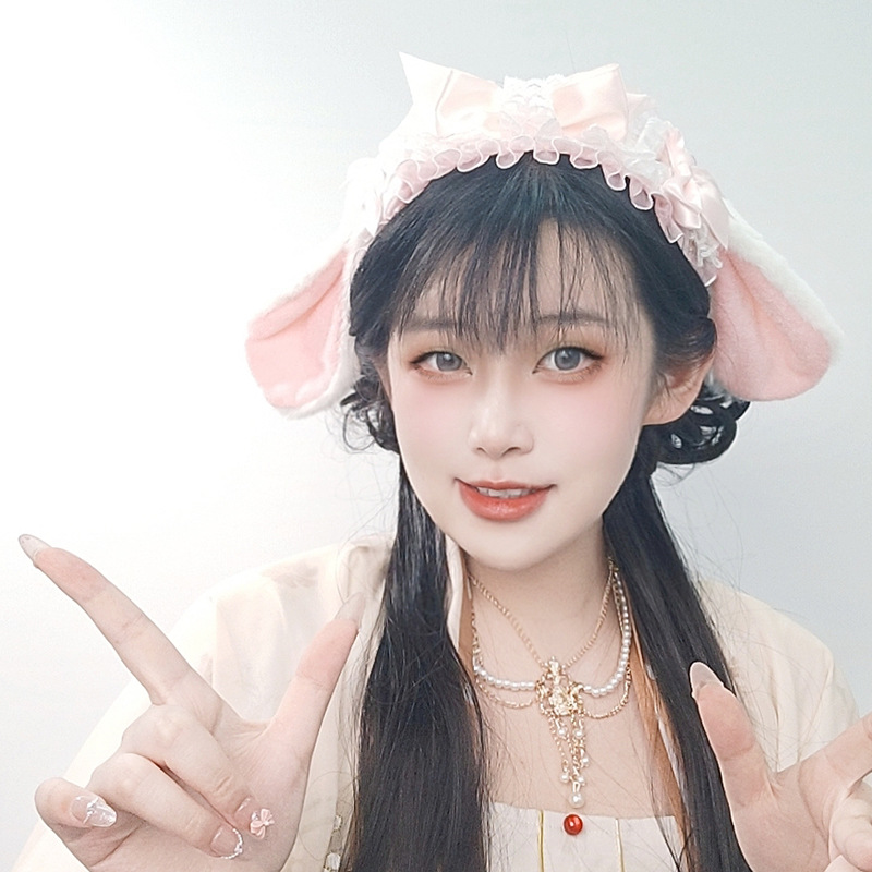 Lolita Rabbit Ear Headband Wom - Anime Cosplay Girl Photo avaliação e preço