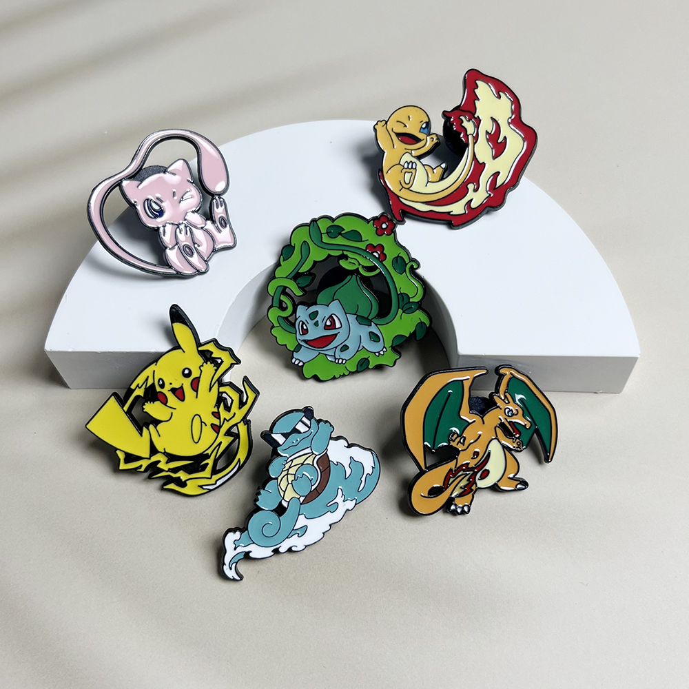 6pcs Anime Pins Set Pokemon En - Anime Cosplay Pokemon avaliação e preço