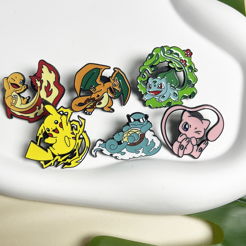 6pcs Anime Pins Set Pokemon En - Anime Cosplay Pokemon avaliação e preço