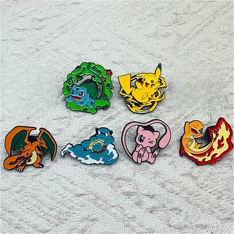 6pcs Anime Pins Set Pokemon En - Anime Cosplay Pokemon avaliação e preço